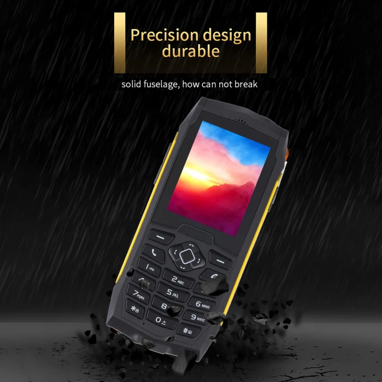 Rugtel R1D Rugged Phone, IP68 Waterproof Dustproof Shockproof, 2.4 inch, MTK6261D, 2000mAh Battery, Loud Box Speaker, FM, Network: 2G, Dual SIM(Yellow) - Image 7