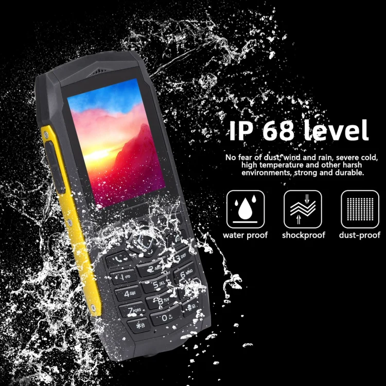 Rugtel R1D Rugged Phone, IP68 Waterproof Dustproof Shockproof, 2.4 inch, MTK6261D, 2000mAh Battery, Loud Box Speaker, FM, Network: 2G, Dual SIM(Yellow) - Image 8