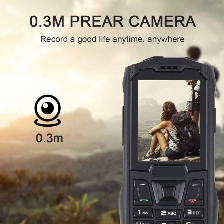Rugtel R2C Rugged Phone, IP68 Waterproof Dustproof Shockproof, 2.4 inch, MTK6261D, 2500mAh Battery, SOS, FM, Dual SIM(Black) - Image 13