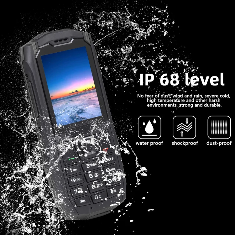 Rugtel R2C Rugged Phone, IP68 Waterproof Dustproof Shockproof, 2.4 inch, MTK6261D, 2500mAh Battery, SOS, FM, Dual SIM(Black) - Image 8