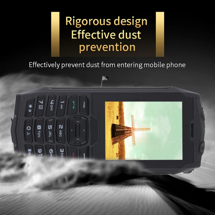 Rugtel R3C Rugged Phone, IP68 Waterproof Dustproof Shockproof, 2.8 inch, MTK6261D, 2000mAh Battery, SOS, FM, Dual SIM(Black) - Image 6