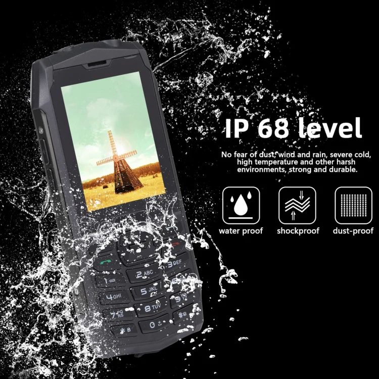 Rugtel R3C Rugged Phone, IP68 Waterproof Dustproof Shockproof, 2.8 inch, MTK6261D, 2000mAh Battery, SOS, FM, Dual SIM(Black) - Image 8