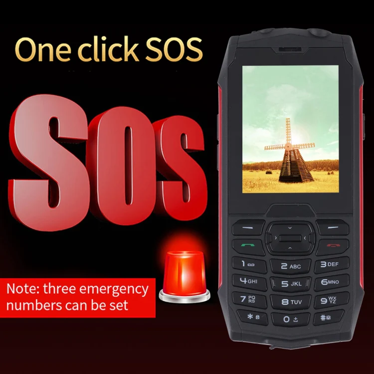 Rugtel R3C Rugged Phone, IP68 Waterproof Dustproof Shockproof, 2.8 inch, MTK6261D, 2000mAh Battery, SOS, FM, Dual SIM(Red) - Image 10