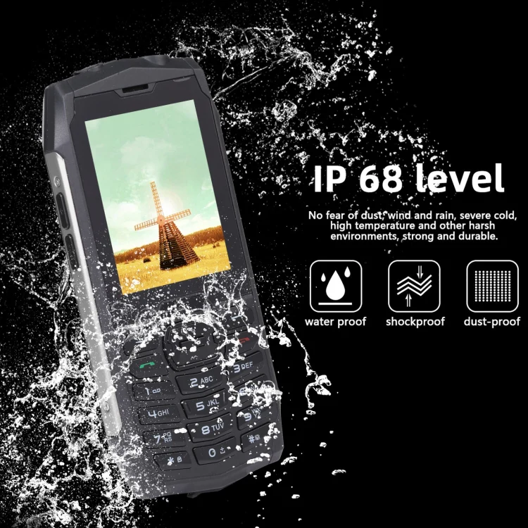Rugtel R3C Rugged Phone, IP68 Waterproof Dustproof Shockproof, 2.8 inch, MTK6261D, 2000mAh Battery, SOS, FM, Dual SIM(Silver) - Image 8