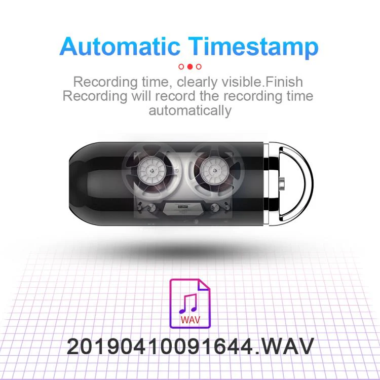 S1 Keychain Mini Voice Recorder, Memory:32GB(Black) - Image 11