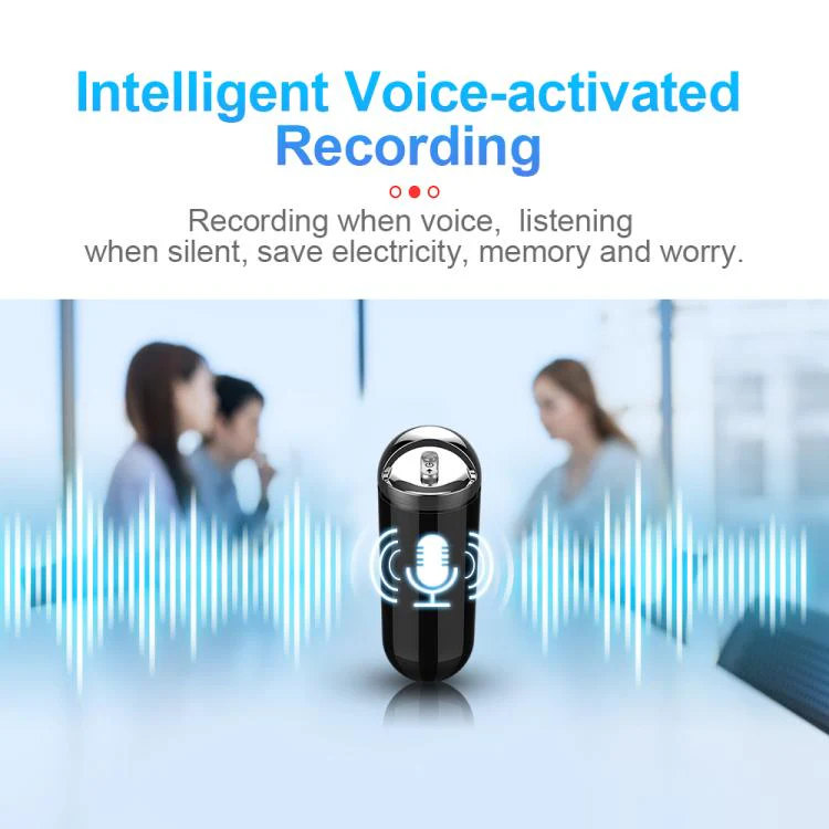 S1 Keychain Mini Voice Recorder, Memory:4GB(Black) - Image 4