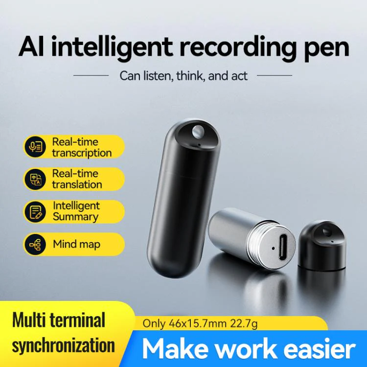 S1A Keychain Mini Smart AI Voice Recorder, Memory:8GB(Black) - Image 6
