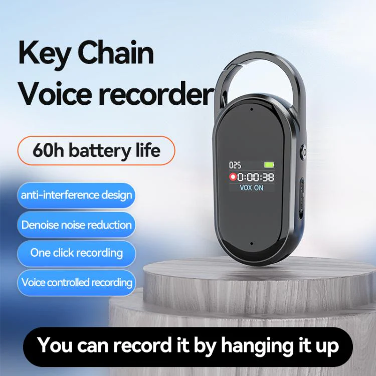 S29 0.42-inch TFT Display Portable Keychain Voice Recorder, Memory:256GB(Black) - Image 4