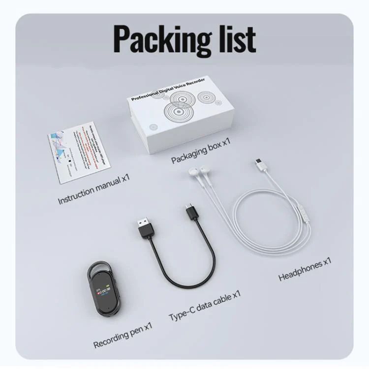 S29 0.42-inch TFT Display Portable Keychain Voice Recorder, Memory:32GB(Black) - Image 9