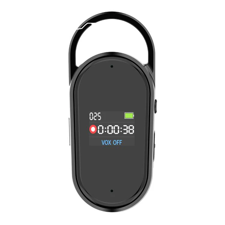 S29 0.42-inch TFT Display Portable Keychain Voice Recorder, Memory:4GB(Black)