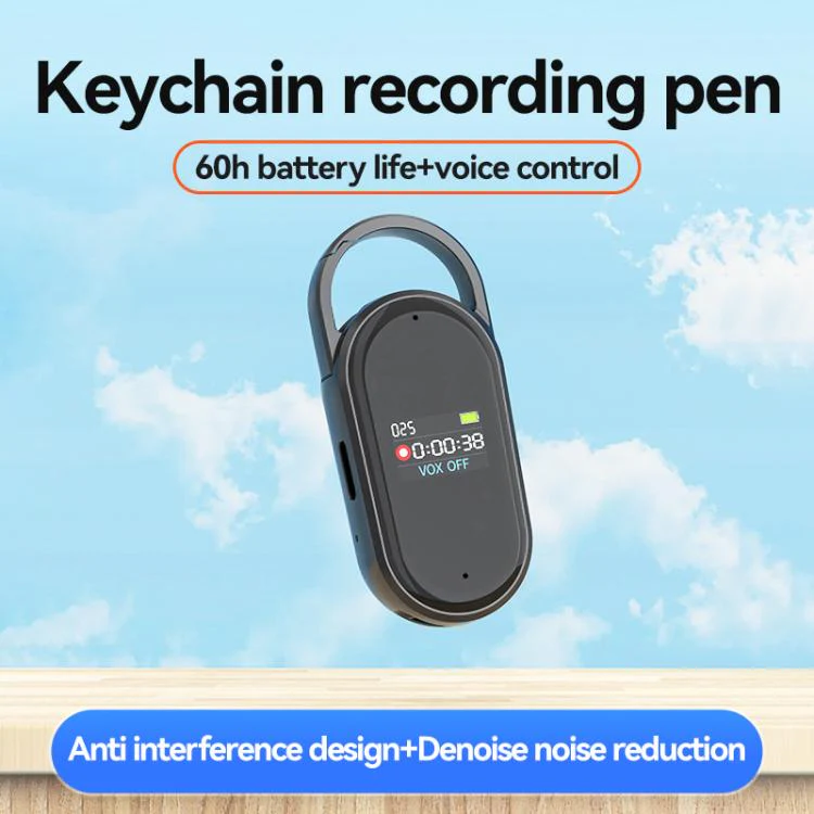 S29 0.42-inch TFT Display Portable Keychain Voice Recorder, Memory:8GB(Black) - Image 5