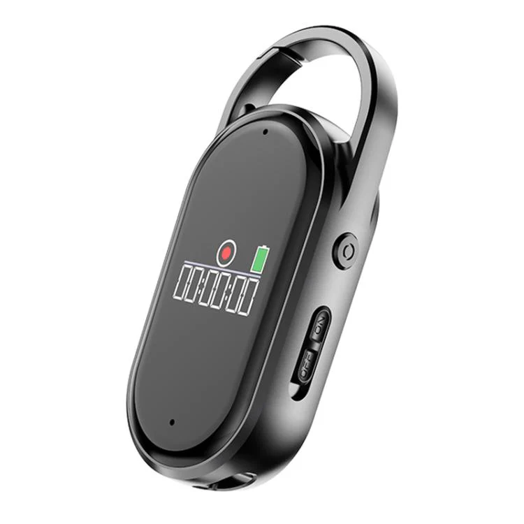 S29A 0.42-inch TFT Display Portable Keychain AI Voice Recorder Support AIREC-APP, Memory:256GB(Black)