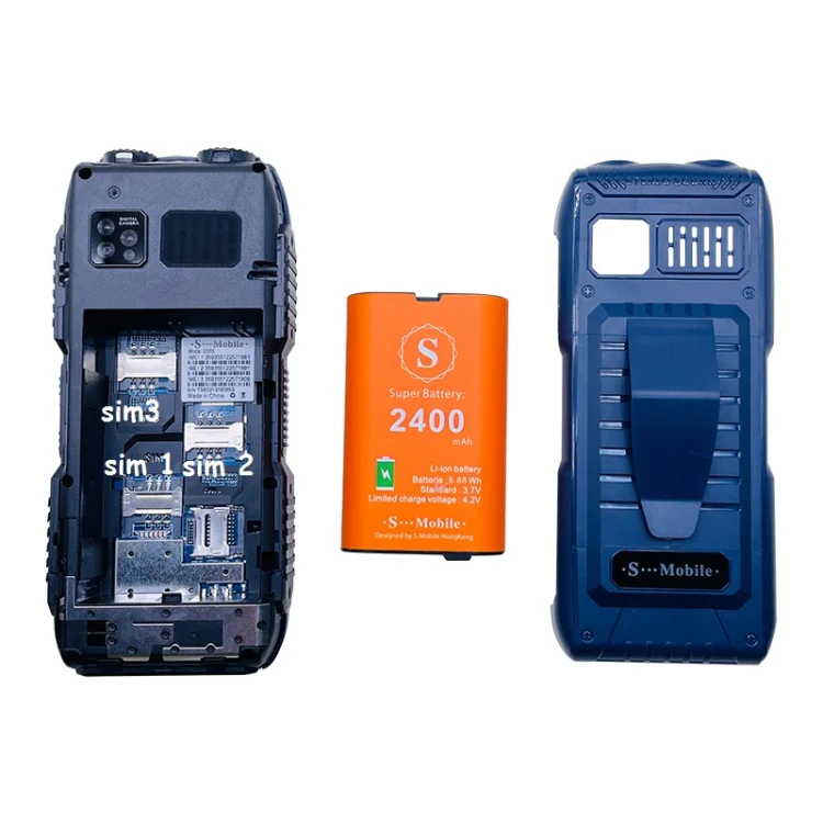 S555 Triple Proofing Elder Phone, Waterproof Shockproof Dustproof, 2400mAh Battery, 2.2. inch, 21 Keys, LED Flashlight, FM, Quad SIM, with Antenna(Black) - Image 6