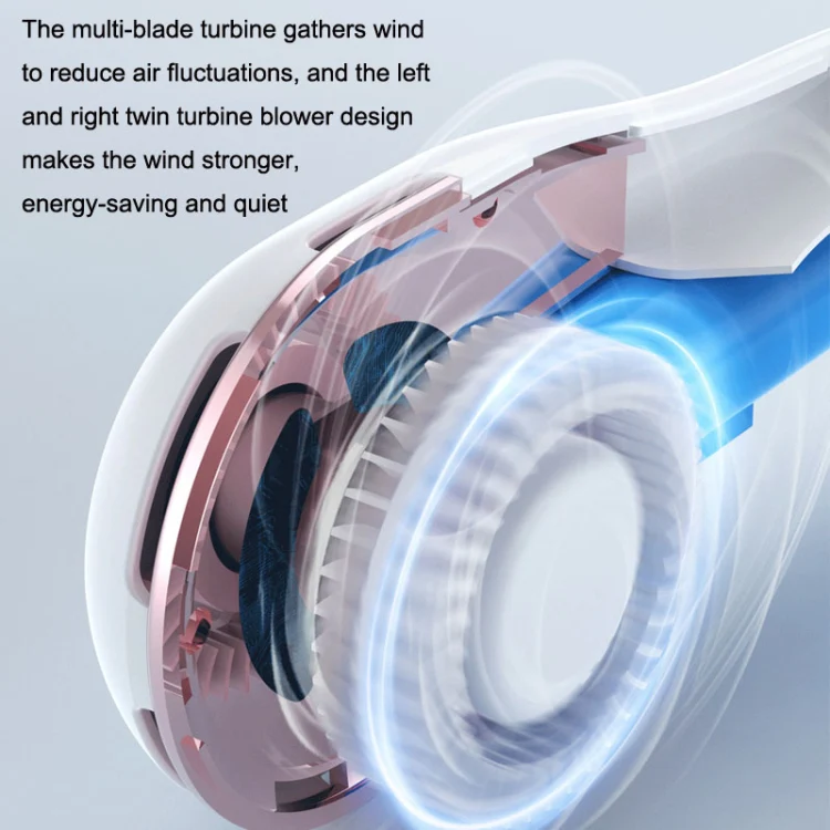 S57 Outdoor Sports RGB Hanging Neck Fan Folding Portable Mini Bladeless USB Fan(Mint Green) - Image 4