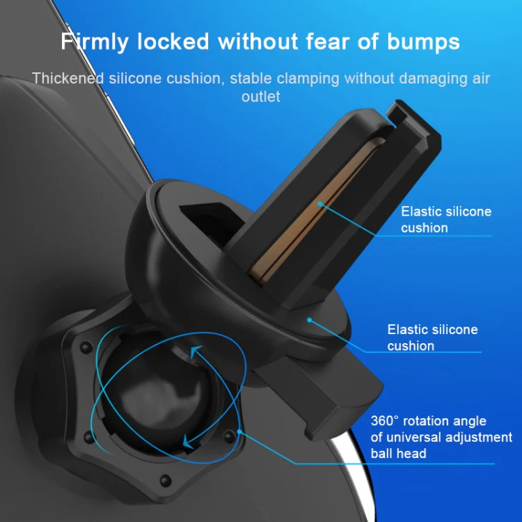 S7 15W QI 360 Degree Rotatable Infrared Induction Car Air Outlet Wireless Charging Mobile Phone Holder for 4.0-6.5 inch Mobile Phones(Gold) - Image 11