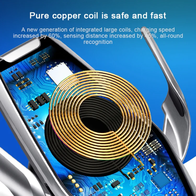 S7 15W QI 360 Degree Rotatable Infrared Induction Car Air Outlet Wireless Charging Mobile Phone Holder for 4.0-6.5 inch Mobile Phones(Gold) - Image 12