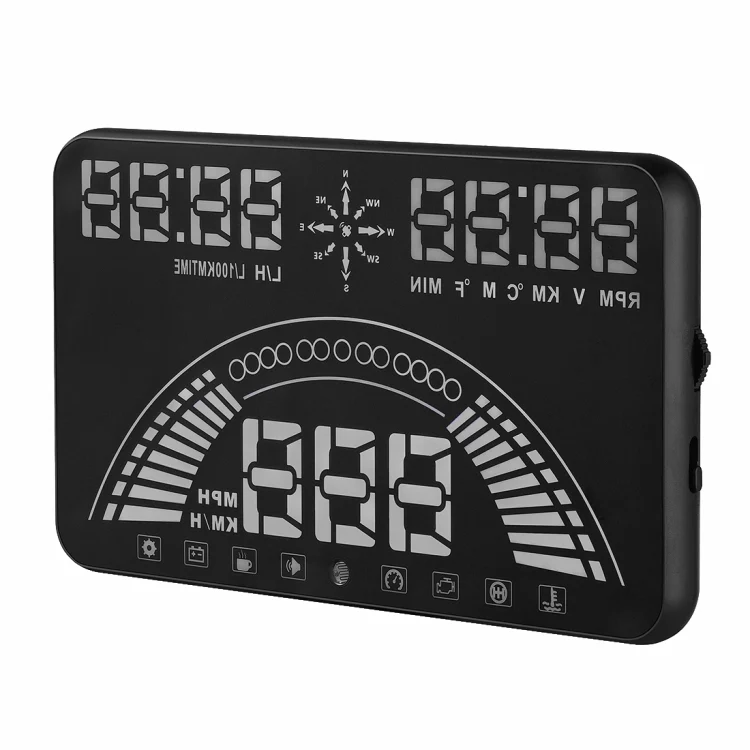 S7 5.8 inch Car GPS HUD / OBD2 Vehicle-mounted Gator Automotive Head Up Display Security System with Dual Display, Support Car Local Real Time & Real Speed & Turn Speed & Water Temperature & Oil Consu ... peed Alarm, Mile Switching, Light Sensor Functions - Image 3