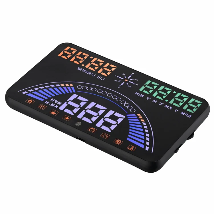 S7 5.8 inch Car GPS HUD / OBD2 Vehicle-mounted Gator Automotive Head Up Display Security System with Dual Display, Support Car Local Real Time & Real Speed & Turn Speed & Water Temperature & Oil Consu ... peed Alarm, Mile Switching, Light Sensor Functions - Image 4