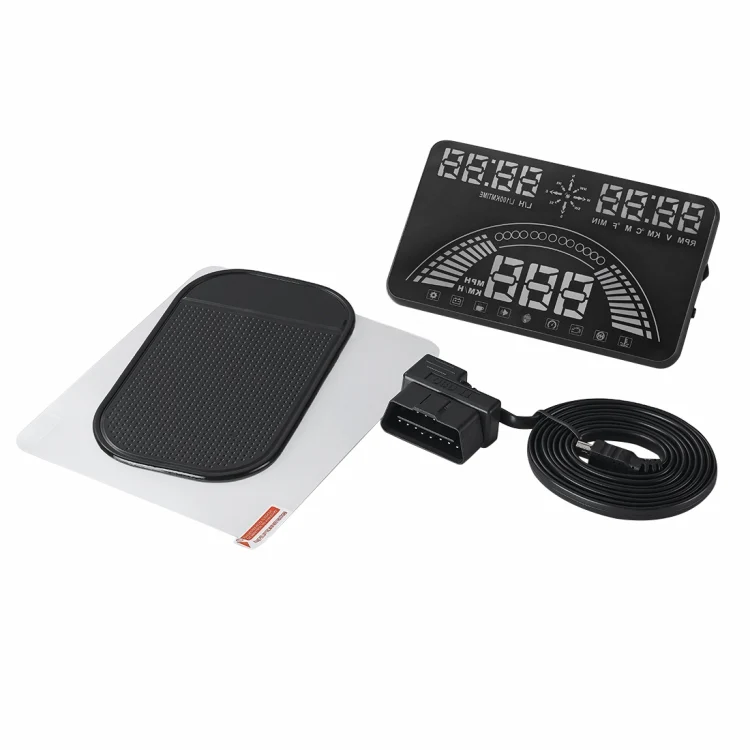 S7 5.8 inch Car GPS HUD / OBD2 Vehicle-mounted Gator Automotive Head Up Display Security System with Dual Display, Support Car Local Real Time & Real Speed & Turn Speed & Water Temperature & Oil Consu ... peed Alarm, Mile Switching, Light Sensor Functions - Image 5