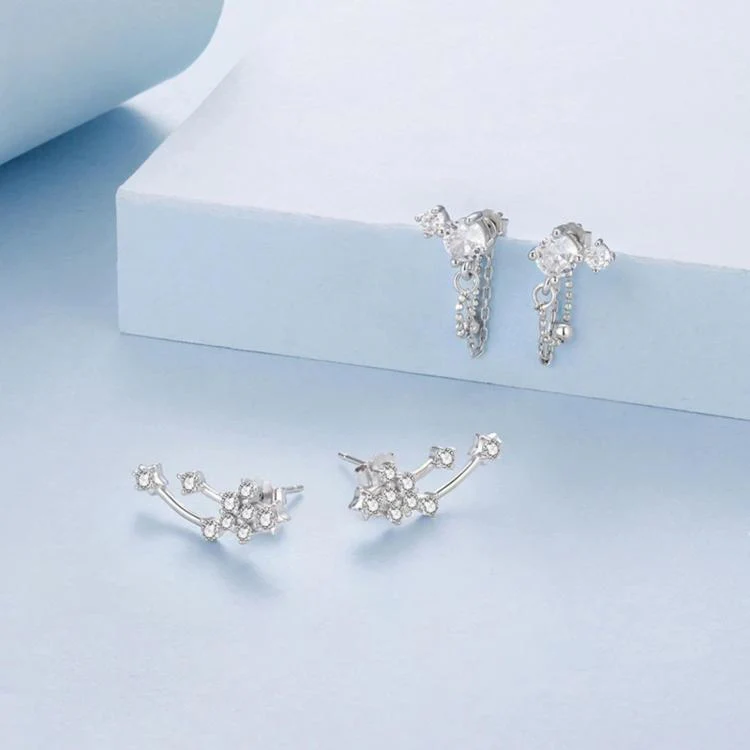 S925 Silver Needle Meteor Stacked Earrings(YIE340) - Image 3