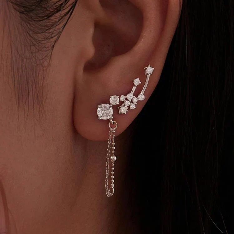 S925 Silver Needle Meteor Stacked Earrings(YIE341) - Image 7