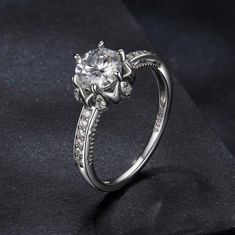 S925 Sterling Silver Moissanite Bud Inlaid Zircon Ring(7) - Image 2