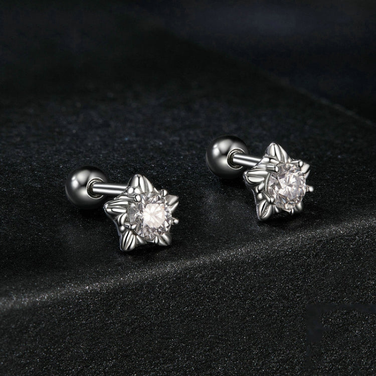 S925 Sterling Silver Moissanite Star Thread Earrings(MSE051) - Image 2