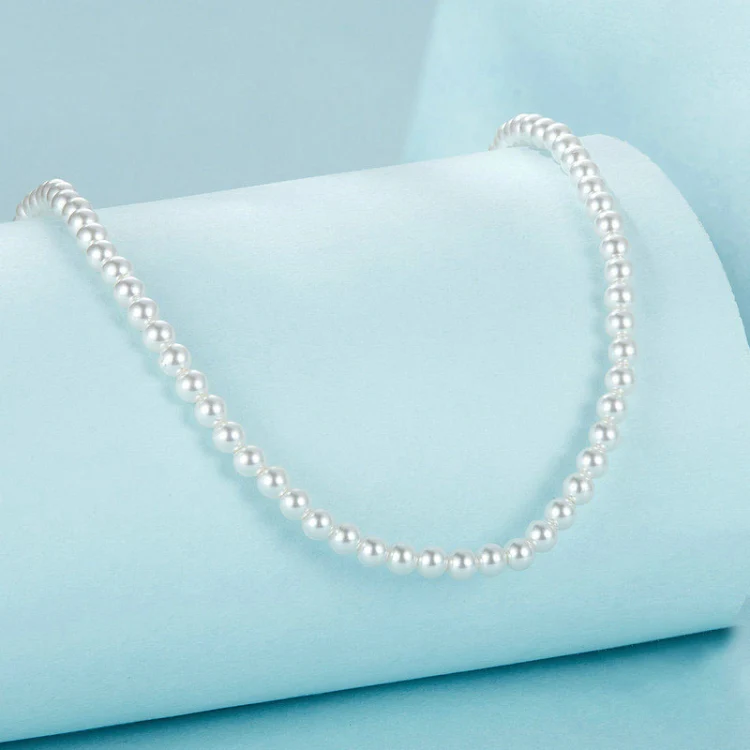 S925 Sterling Silver Opal Shell Pearl Necklace Ornaments(SCN526) - Image 2