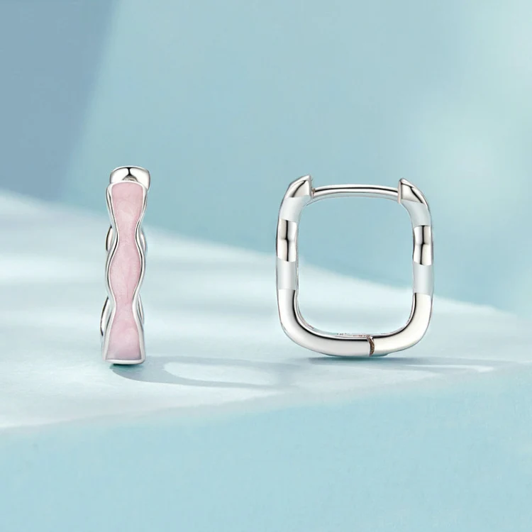 S925 Sterling Silver Pink Zircon Women Earrings(SCE1709) - Image 2