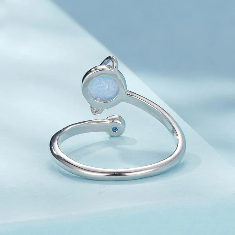 S925 Sterling Silver Platinum-Plated Fantasy Mysterious Planet Open Adjustable Ring(SCR1087-E) - Image 3