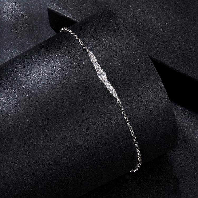 S925 Sterling Silver Platinum-Plated Fine Flash Moissanite Bracelet(MSB023) - Image 3