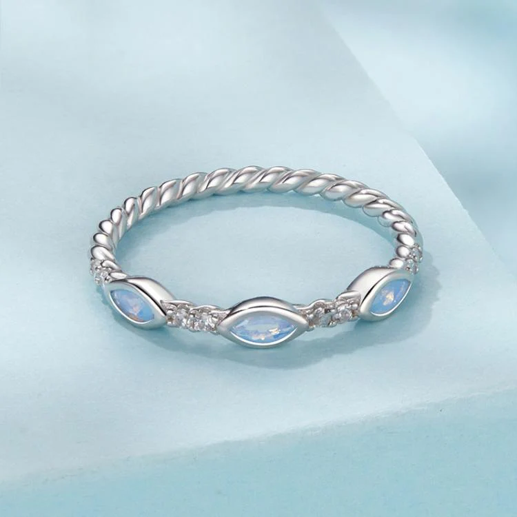 S925 Sterling Silver Platinum-Plated Zircon Nano Opal Ring(7) - Image 2