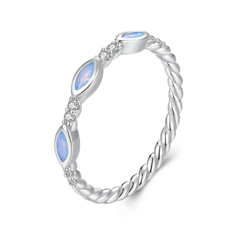 S925 Sterling Silver Platinum-Plated Zircon Nano Opal Ring(8)