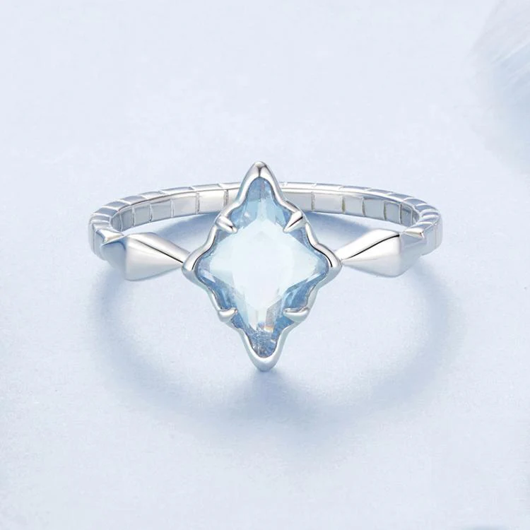 S925 Sterling Silver Platinum Starburst Diamond Ring(No.7) - Image 2