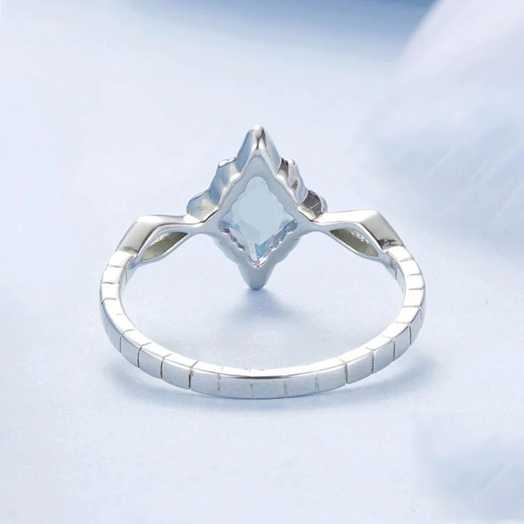 S925 Sterling Silver Platinum Starburst Diamond Ring(No.8) - Image 3