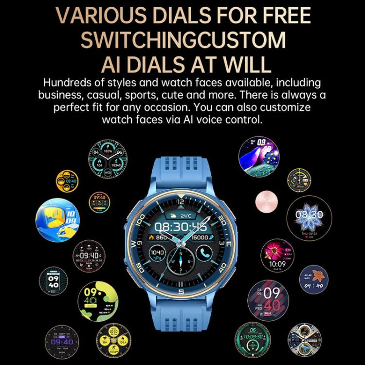 S99 1.43 inch GPS Sports Smart Watch, Support Bluetooth Call / Heart Rate / Blood Oxygen / Sleep Monitoring(Blue) - Image 13