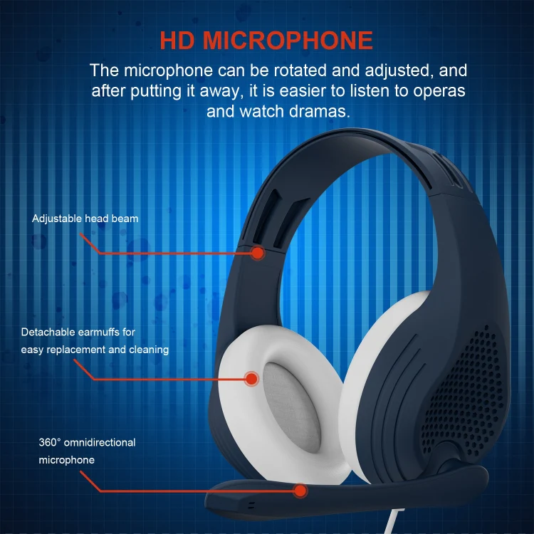 SADES A9 3.5mm Port Adjustable Gaming Headset with Microphone(Blue) - Image 4