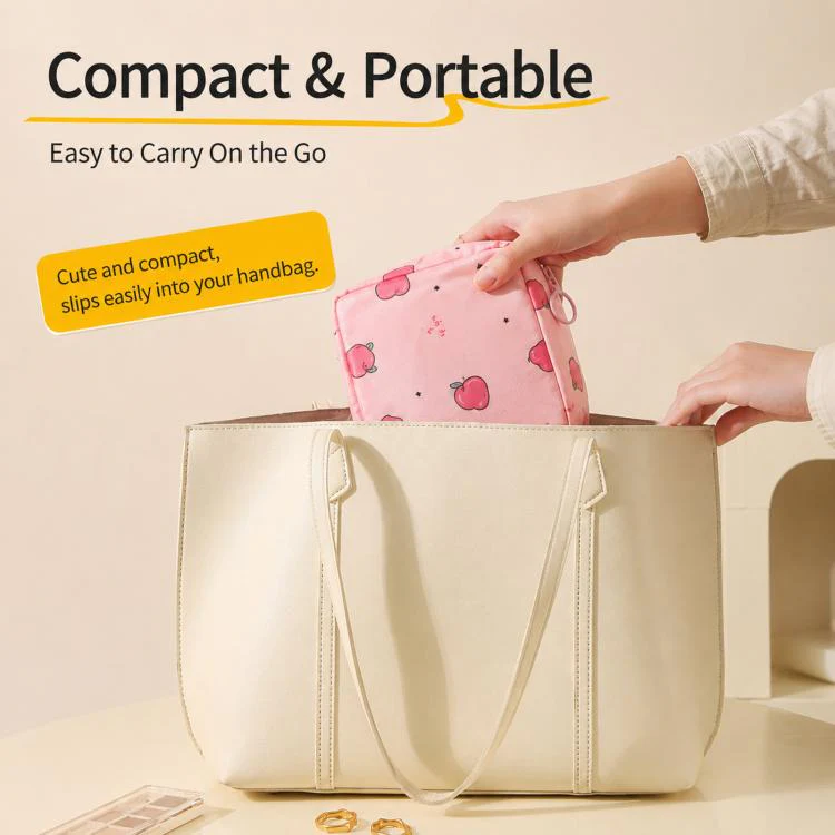 Sanitary Pad Storage Bag Portable Menstrual Cup Pouch Waterproof Period First Period Bags With Zipper(Pink Peach) - Image 5
