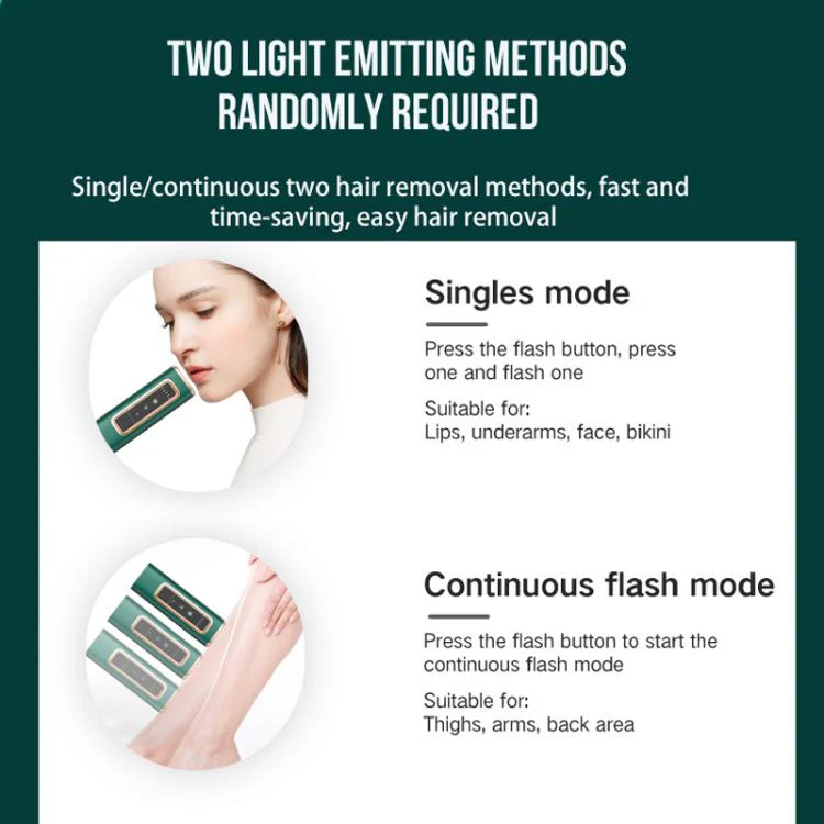 Sapphire Ice Sense Painless Laser Hair Remover Intense Pulse Ice Hair Removal Device, Style: Dark Green FY-505AG(AU Plug) - Image 8
