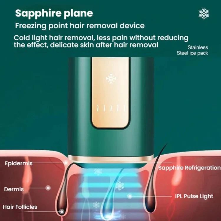 Sapphire Ice Sense Painless Laser Hair Remover Intense Pulse Ice Hair Removal Device, Style: Dark Green FY-509AG(US Plug) - Image 7