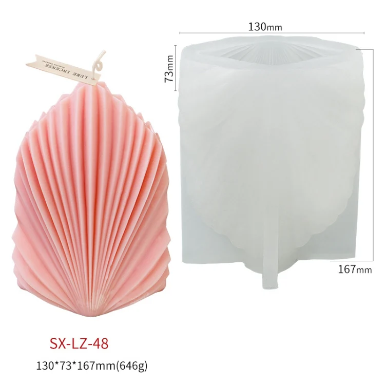 Scallop DIY Scented Candle Silicone Mold, Specification: LZ-48 - Image 2