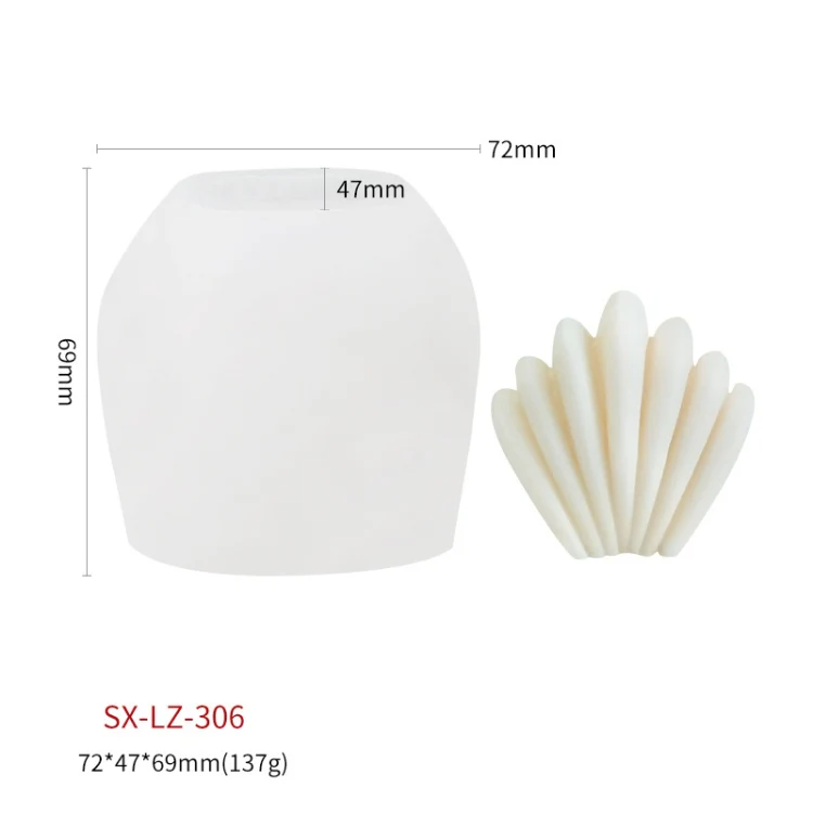 Scallop DIY Scented Candle Silicone Mold, Specification: SX-LZ-306 - Image 2