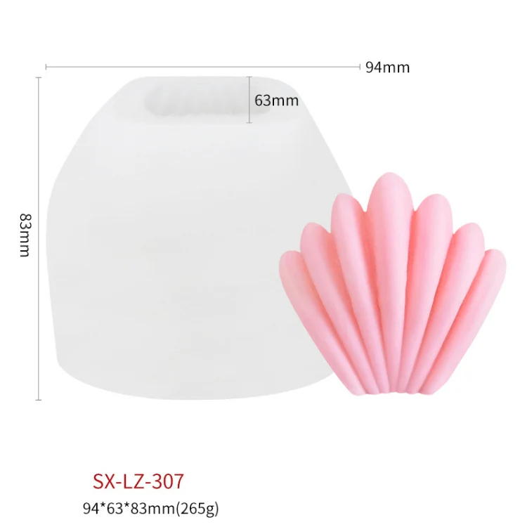 Scallop DIY Scented Candle Silicone Mold, Specification: SX-LZ-307 - Image 2