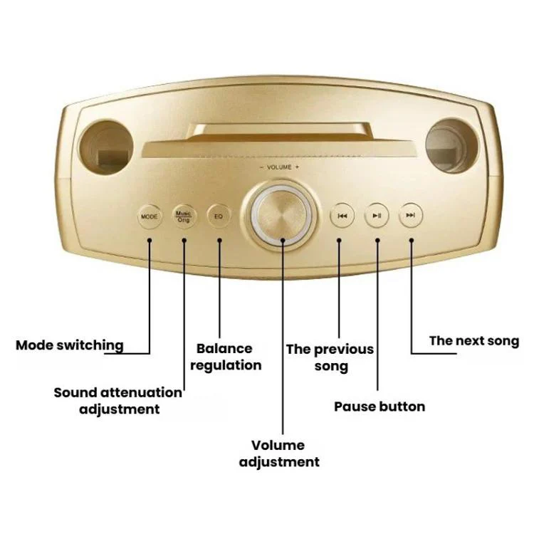 SDRD SD306S Wireless Bluetooth Speaker With Dual Microphone Portable Karaoke Machine For Singing & Live Stream(Purple) - Image 6