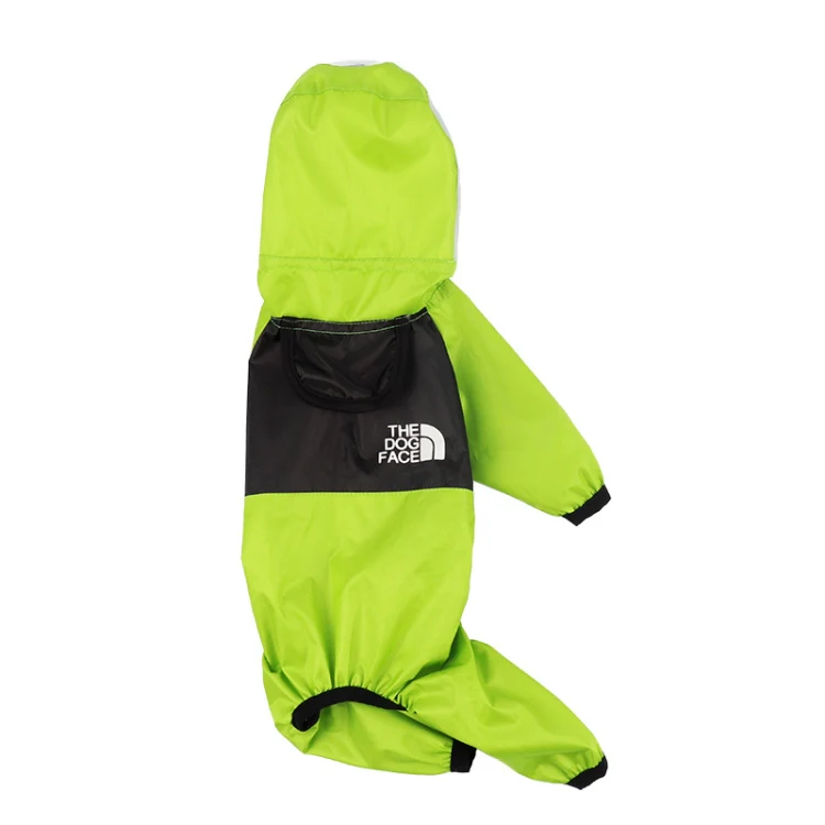 Seasons Universal Raincoat For Dogs Four-Legged Clothing Transparent PU Waterproof Clothing, Size: XXXL(Apple Green)