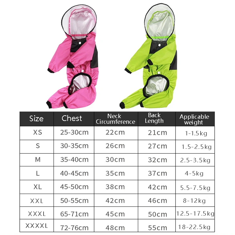 Seasons Universal Raincoat For Dogs Four-Legged Clothing Transparent PU Waterproof Clothing, Size: XXXXL(Rose Red) - Image 11
