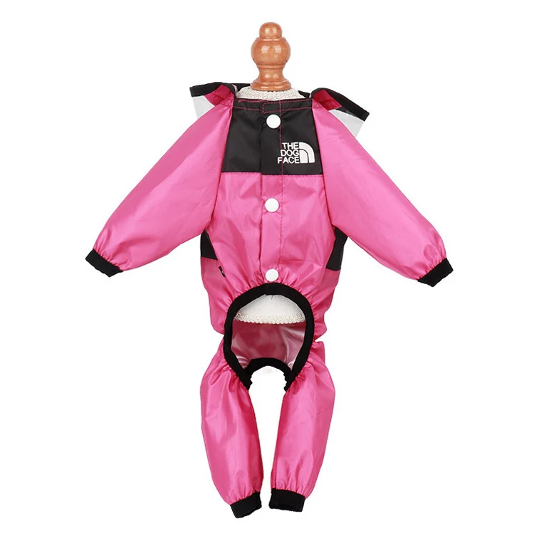 Seasons Universal Raincoat For Dogs Four-Legged Clothing Transparent PU Waterproof Clothing, Size: XXXXL(Rose Red) - Image 2