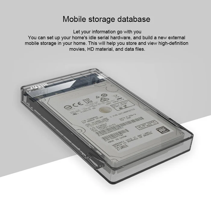 SEATAY HD213 Tool Free Screwless SATA 2.5 inch USB 3.0 Interface HDD Enclosure, The Maximum Support Capacity: 2TB(Black) - Image 4