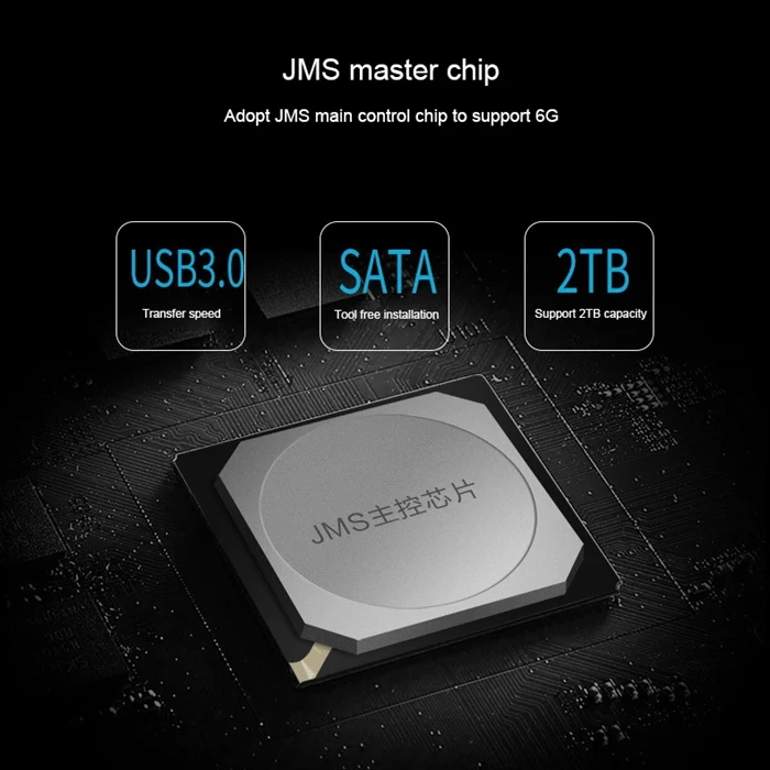SEATAY HD213 Tool Free Screwless SATA 2.5 inch USB 3.0 Interface HDD Enclosure, The Maximum Support Capacity: 2TB(Blue) - Image 9