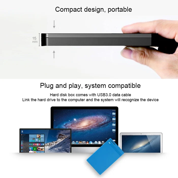 SEATAY HD213 Tool Free Screwless SATA 2.5 inch USB 3.0 Interface HDD Enclosure, The Maximum Support Capacity: 2TB(White) - Image 8